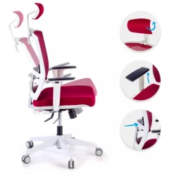 Sedia Ufficio Ergonomica Akira white con poggiatesta