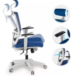 Sedia Ufficio Ergonomica Akira white con poggiatesta