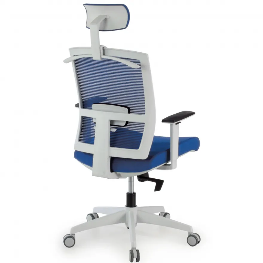 Sedia Ufficio Ergonomica Akira white con poggiatesta