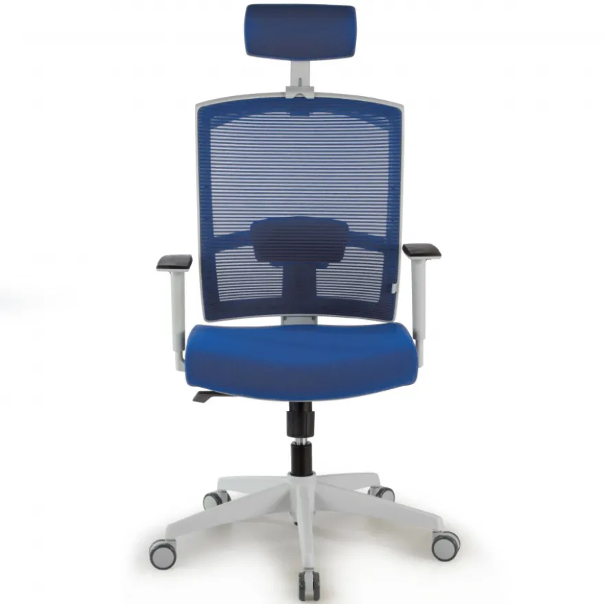 Sedia Ufficio Ergonomica Akira white con poggiatesta