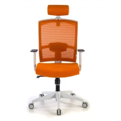 Sedia Ufficio Ergonomica Akira white con poggiatesta