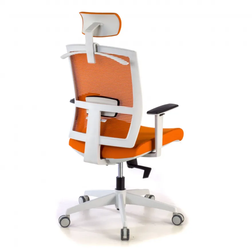 Sedia Ufficio Ergonomica Akira white con poggiatesta