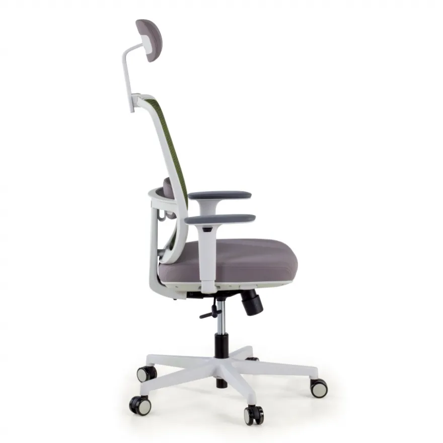 Sedia Ufficio Ergonomica Kaito white con poggiatesta