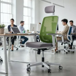 Sedia Ufficio Ergonomica Kaito white con poggiatesta