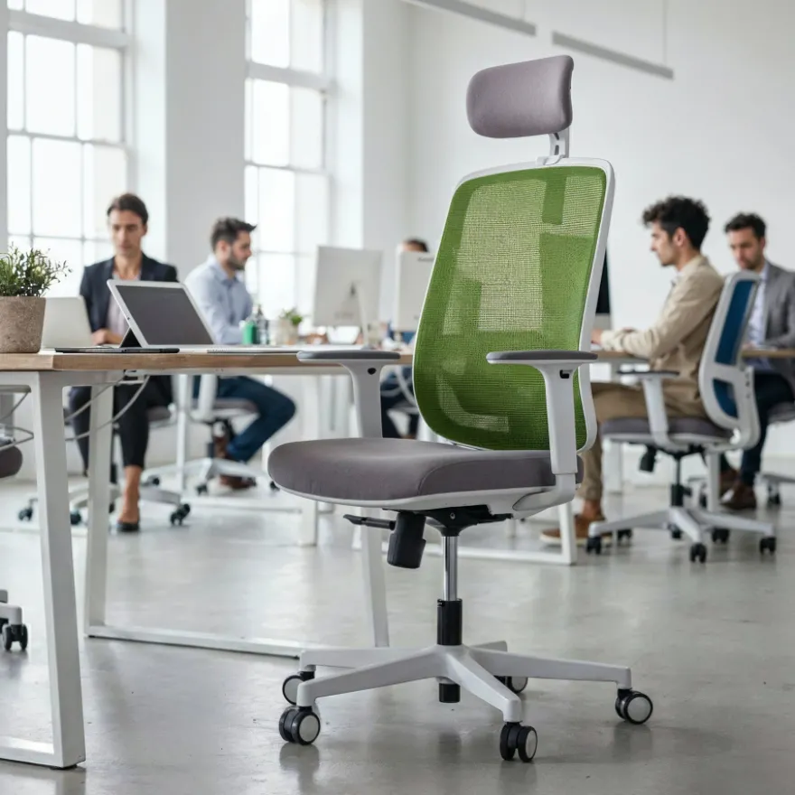 Sedia Ufficio Ergonomica Kaito white con poggiatesta
