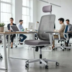 Sedia Ufficio Ergonomica Kaito white con poggiatesta