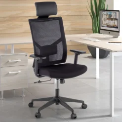 Sedia Ufficio Ergonomica Verdi, braccioli regolabili, con poggiatesta