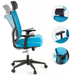 Sedia Ufficio Ergonomica Verdi, braccioli regolabili, con poggiatesta