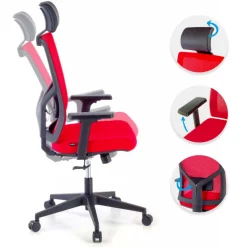 Sedia Ufficio Ergonomica Verdi, braccioli regolabili, con poggiatesta