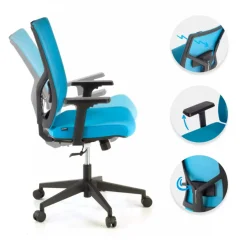 Sedia Ufficio Ergonomica Verdi, braccioli regolabili, supporto lombare,