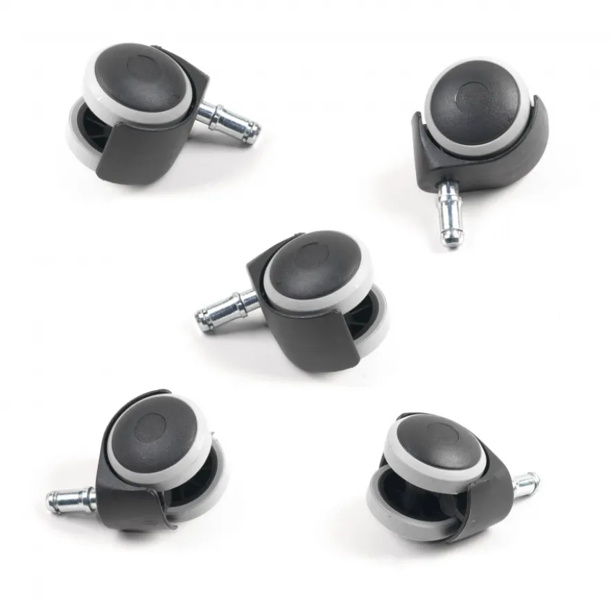 Set di rotelle per sedie ufficio 50 mm per parquet