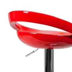 Sgabello alto Danko in plastica con base in metallo e poggiapiedi ad anello