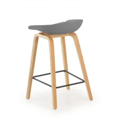 Sgabello alto Helsinki in stile nordico con gambe in legno