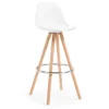 Sgabello alto Norway con gambe in legno, design scandinavo