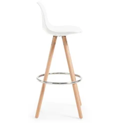 Sgabello alto Norway con gambe in legno, design scandinavo