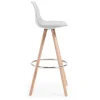 Sgabello alto Norway con gambe in legno, design scandinavo