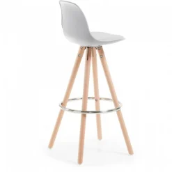 Sgabello alto Norway con gambe in legno, design scandinavo