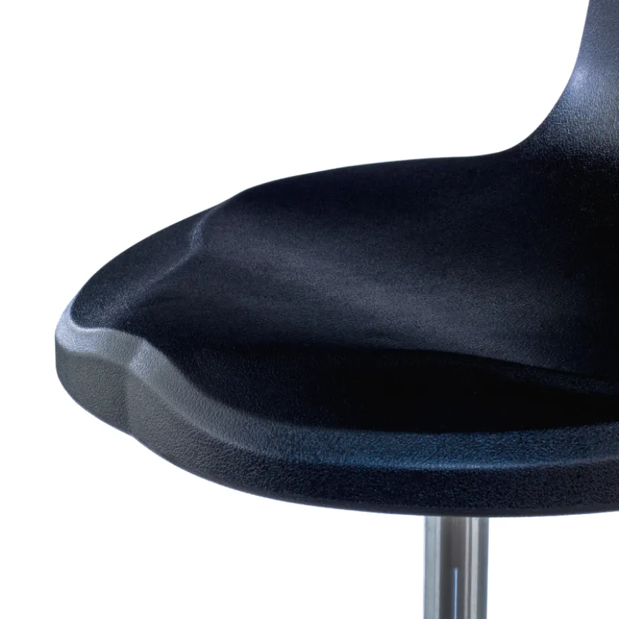 Sgabello da lavoro con schienale Polytec, ergonomico