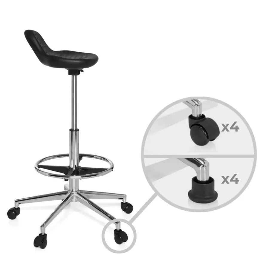 Sgabello da lavoro MaxWork 41, Con Poggiapiedi, regolabile
