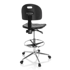 Sgabello da lavoro MaxWork X1, poliuretano rigido, anello poggiapiedi