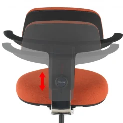 Sgabello da Ufficio Ergonomico Erghos, sedile reclinabile, girevole