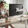 Supporto monitor individuale con porta USB, alluminio, 1 schermo