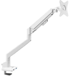 Supporto monitor individuale con porta USB, alluminio, 1 schermo